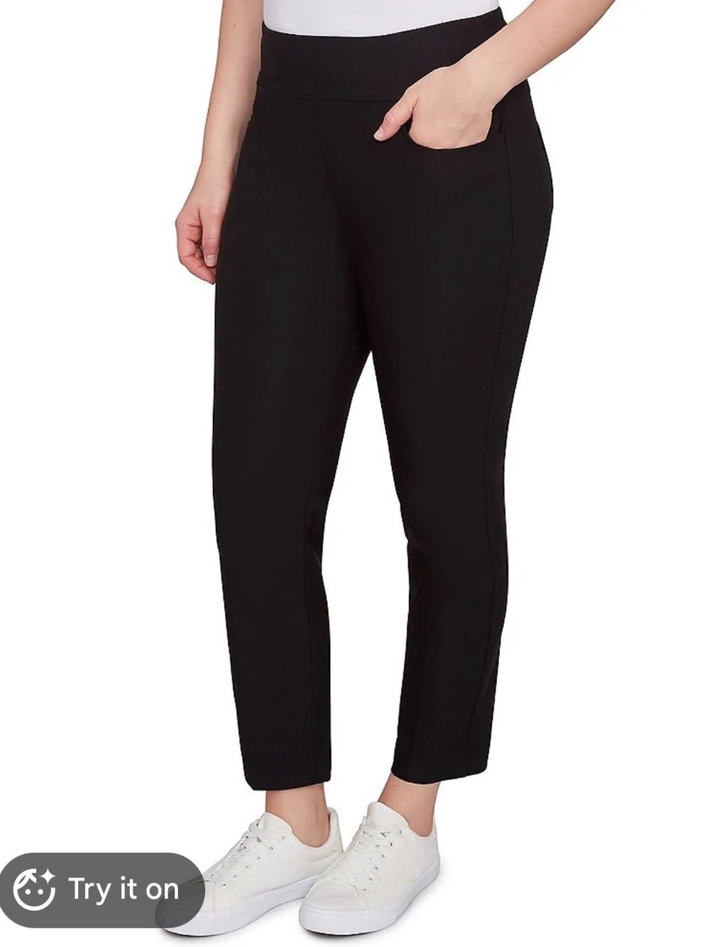 Hilary Radley Black Straight-Leg Trousers